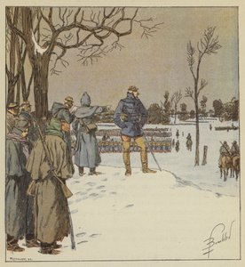 General Chanzy anda na frente de posições, 11 de janeiro, antes da batalha de after Louis Charles Bombled
