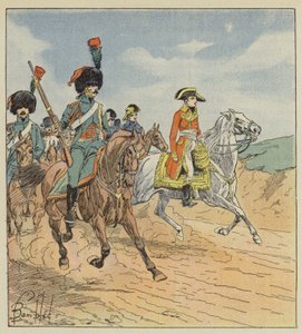 O primeiro cônsul e os caçadores da guarda consular, guardas de after Louis Charles Bombled