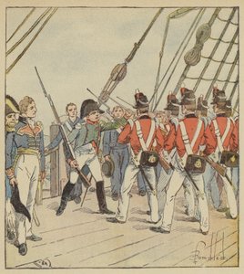Imperador ordena exercício para soldados de Bellerophon de after Louis Charles Bombled