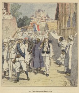Os franceses saem de Tananarive de after Louis Charles Bombled