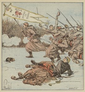 O ataque de Zouaves Papais Loigny de after Louis Charles Bombled