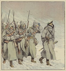 Marcha da infantaria russa na Manchúria de after Louis Charles Bombled