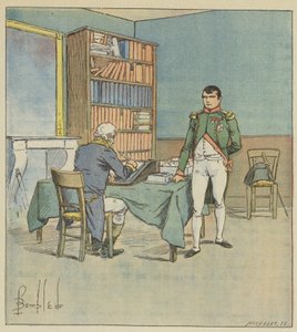 Napoleão dita a campanha do Egito de after Louis Charles Bombled