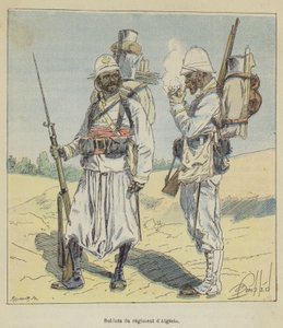 Soldados do regimento da Argélia de after Louis Charles Bombled