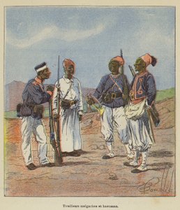 Rifles de Madagascar e Hausa de after Louis Charles Bombled