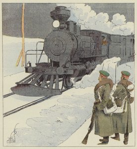 Trem militar no Transiberiano de after Louis Charles Bombled