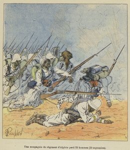 Uma companhia do regimento da Argélia perde 23 homens, 30 de setembro de after Louis Charles Bombled
