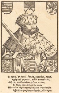João Frederico, o Magnânimo, em vestes eleitorais [direita] de after Lucas Cranach the Younger