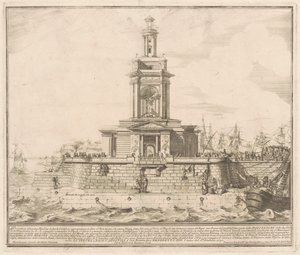 A Prima Macchina para a Chinea de 1750: O Novo Cais de Nápoles de after Michelangelo Specchi Jérôme Charles Bellicard