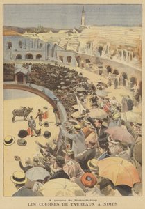 Tourada no anfiteatro romano de Nimes