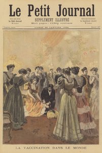 Mulher, sendo, vacinado, contra, smallpox