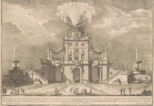 A Seconda Macchina para a Chinea de 1755: A Royal Hunting Lodge de after Paolo Posi Giuseppe Vasi