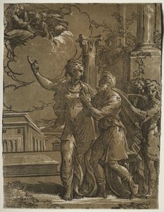 Sibila Tiburtina e o Imperador Augusto de after Parmigianino