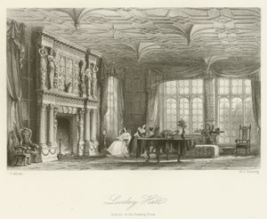 Loseley Hall, Interior da sala de estar de after Thomas Allom
