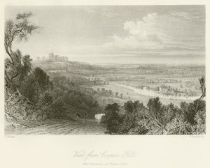 Vista da Coopers Hill, com Runnemede e Castelo de Windsor