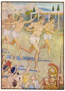 Nos primeiros tempos, uma simples corrida a pé era o único evento de after Walter Crane
