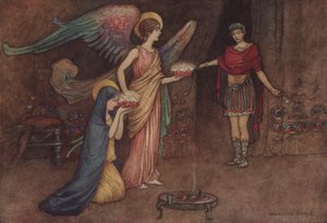 Geoffrey Chaucer, o segundo conto de freiras de after Warwick Goble