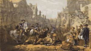 Velho Linlithgow, Assassinato do Regente Moray (cromolito) de after William Allan