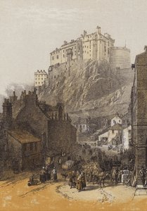 Castelo de Edimburgo, do Grassmarket (chromolitho)