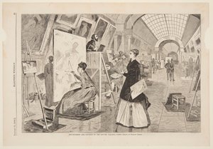 "Arte - Estudantes e copistas na Galeria do Louvre, Paris" de Winslow Homer