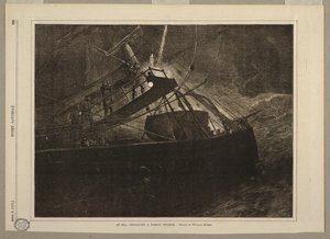 No mar, - sinalizando um navio a vapor que passa de Winslow Homer