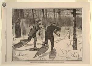 Deer-Stalking nas Adirondacks no inverno, de todos os sábados, 21 de janeiro de 1871, p. 57 de Winslow Homer