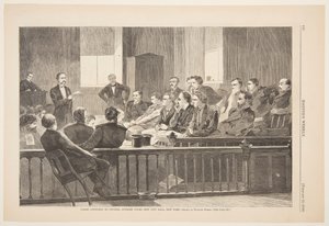 Jurados Ouvindo o Advogado, Suprema Corte, New City Hall, Nova York de Winslow Homer