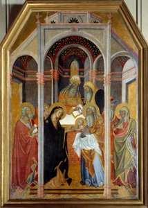 Apresentação no Templo Pintura em madeira por Bartolo di Fredi (1330-1410) Sol do século XIV. 1,9x1,25 m de also Manfredi de Battilori Bartolo di Fredi