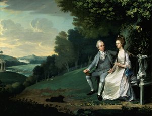 Retrato de um casal, que se diz ser Sir Francis e Lady Dashwood em Wycombe Park de anonymous 