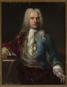 Retrato de um homem de peruca com uma carta de anonymous 