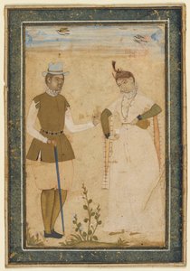 Um casal europeu de attributed to Ali Riza, the "Bodleian Painter"