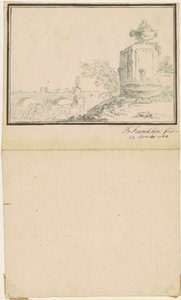 Paisagem com uma fonte de attributed to Benjamin Franklin Bache