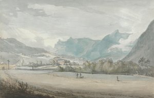 Paisagem montanhosa com figuras de attributed to Benjamin West