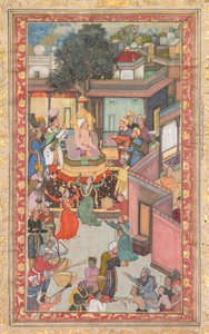 Cerimônia de circuncisão para os filhos de Akbar, pintando 126 de um Akbar-nama (Livro de Akbar) de Abu