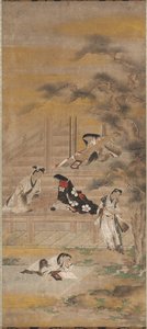 Os quatro prazeres de attributed to Iwasa Matabei