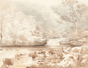 Ponte perto de Waters-Meet, Lynton, North Devon de attributed to James Bulwer