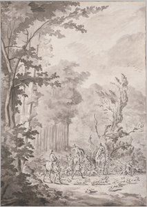Uma festa de caça em Marly de attributed to Jean Baptiste Martin, Le Vieux