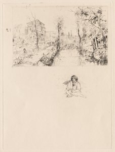 [Paisagem com ponte e criança] de attributed to Jean Louis Richter
