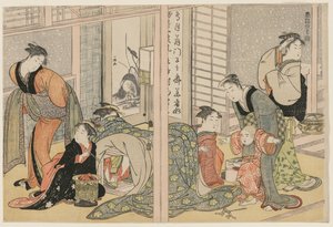 Prazeres elegantes das quatro estações de attributed to Kitagawa Utamaro