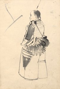 Dançarino em traje de pescador de attributed to Kono Bairei