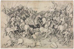 A Batalha de São Tiago Maior em Clavijo de attributed to Martin Schongauer