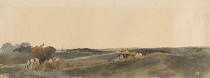 Feno nas margens de um rio Lincolnshire