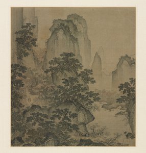 O refúgio da primavera em flor de pessegueiro de attributed to Shi Rui