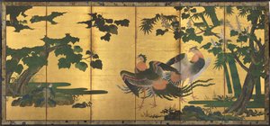 Phoenixes e Paulownia de attributed to Tosa Mitsuyoshi