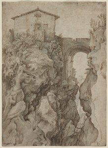 Ponte San Rocco em Tivoli de attributed to Willem van Niewlandt