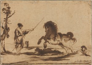 Paisagem com a domesticação de um cavalo