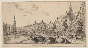 O Noorder Marckt com o Kerck, de Vistas de Amesterdão