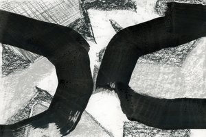 Curvas abstratas em preto de cartissi