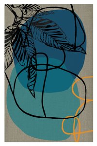 Folhas tropicais azuis abstratas