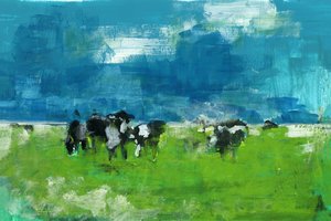 Resumo: Vacas em pastagem de cartissi